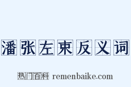潘张左束反义词是什么意思的图片